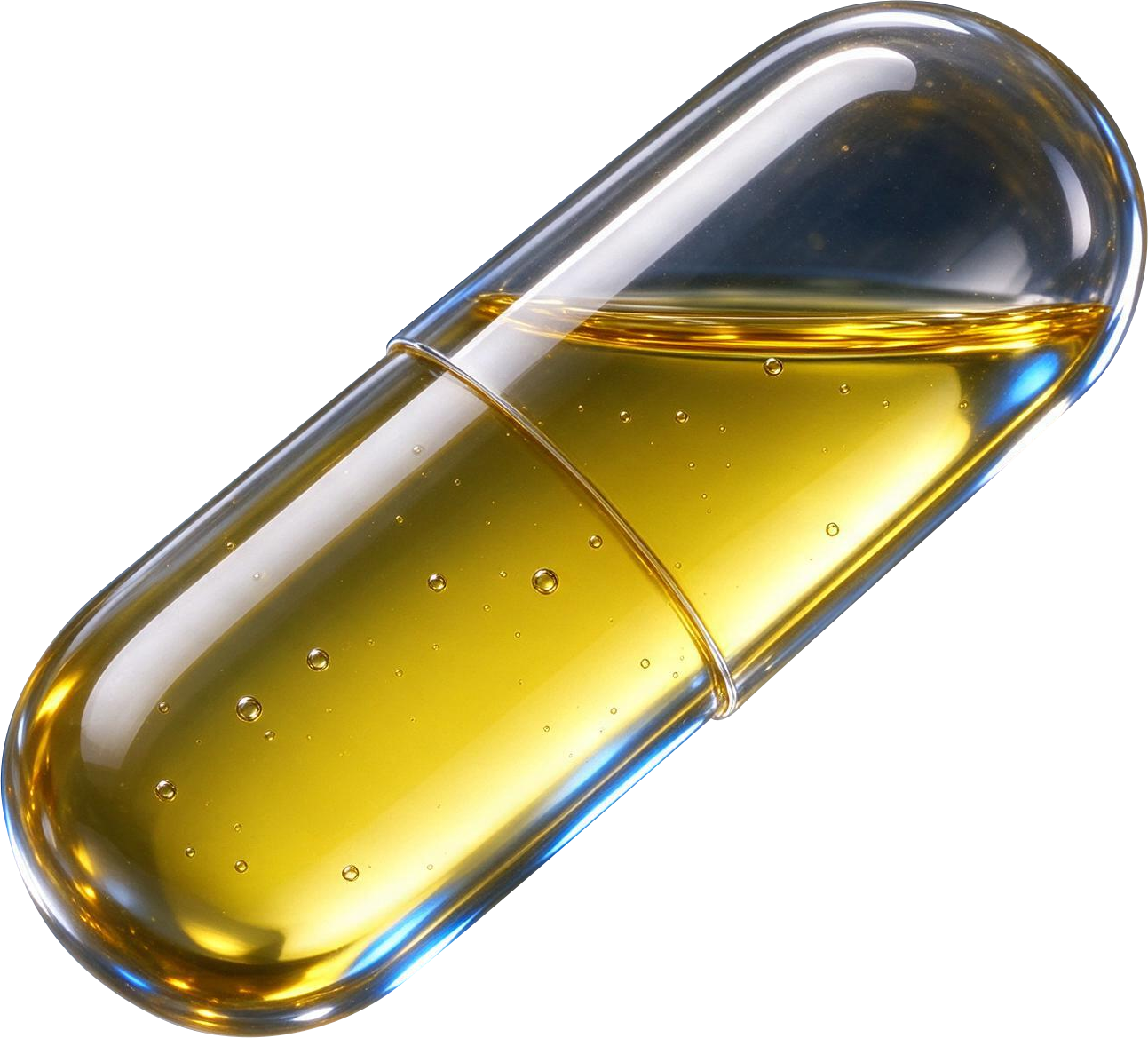 Yellow liquid capsule